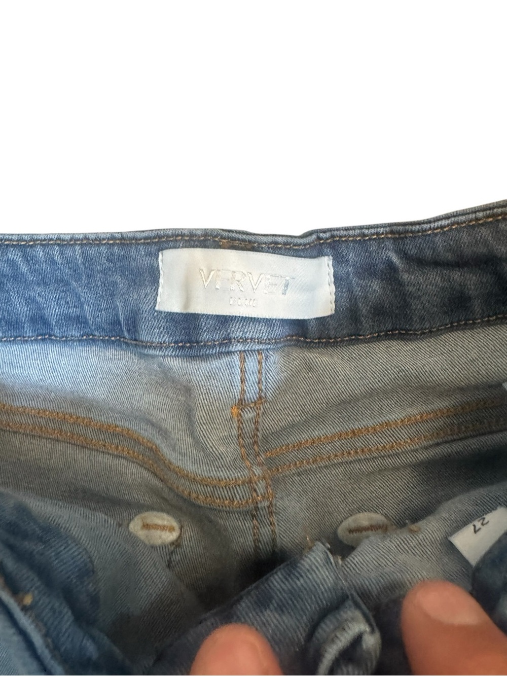 Vervet High Rise Wide Leg Crop Jeans Raw Hem Medium Wash Size 27 - Picture 2 of 9